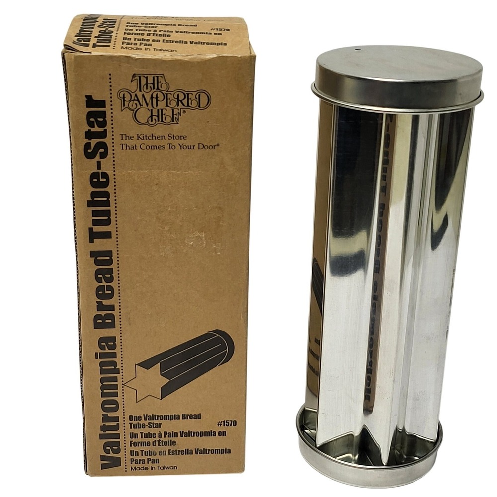 The Pampered Chef Valtrompia Bread Tube Star Shape Stainless Steel 1570 Silver